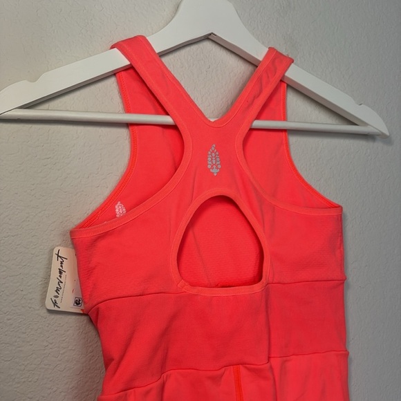 NWT Free People Every Single Time Runsie Onesie neon coral size xs small - Picture 5 of 8